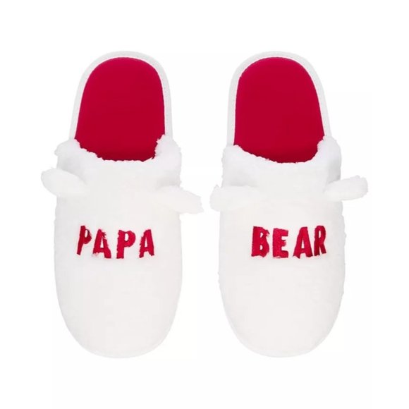 FAMILY PAJAMAS Men's Papa Bear Faux-Fur Matching Family Slippers - SIZE 12-13 - Picture 1 of 2